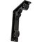 Ekena Millwork Fleur De Lis Wrought Iron Bracket, (Triple center brace), Antiqued Silver 2"W x 5 1/2"D x 8"H BKTM02X05X08TFLASV - alternate 1